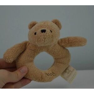 Classic Pooh Rattle Plush Stuffed Animal Baby Toy Tan Winnie the Bear Disney